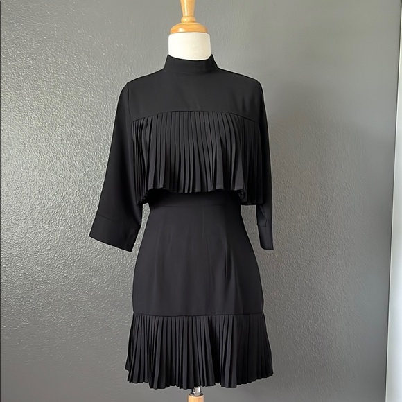 PrettyLittleThing Dresses & Skirts - PrettyLittleThing Black Sheath Dress with 3/4 Sleeves and Mock Neck